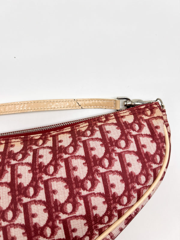 2000s Dior Burgundy Trotter Saddle Bag