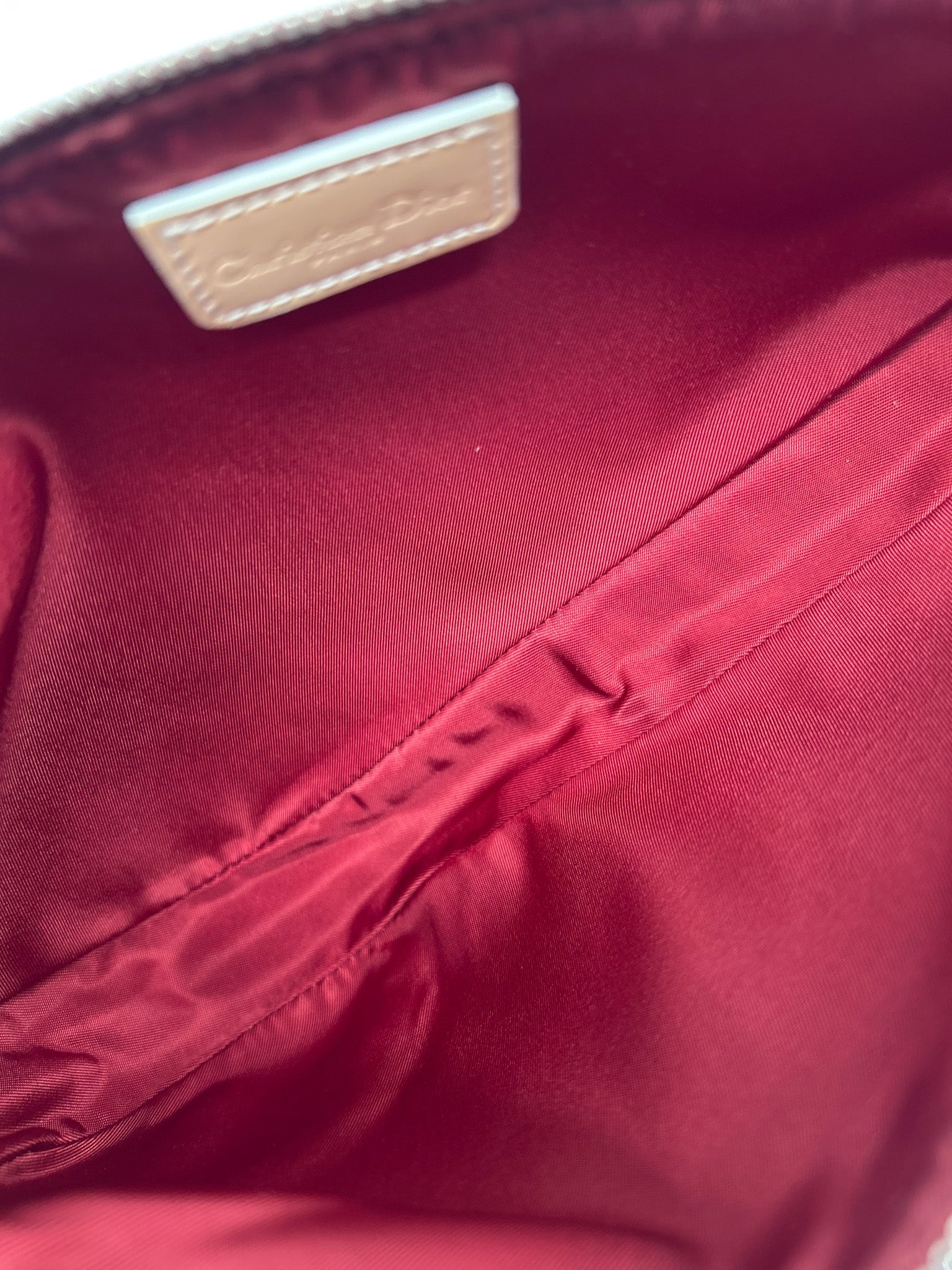 2000s Dior Burgundy Trotter Saddle Bag