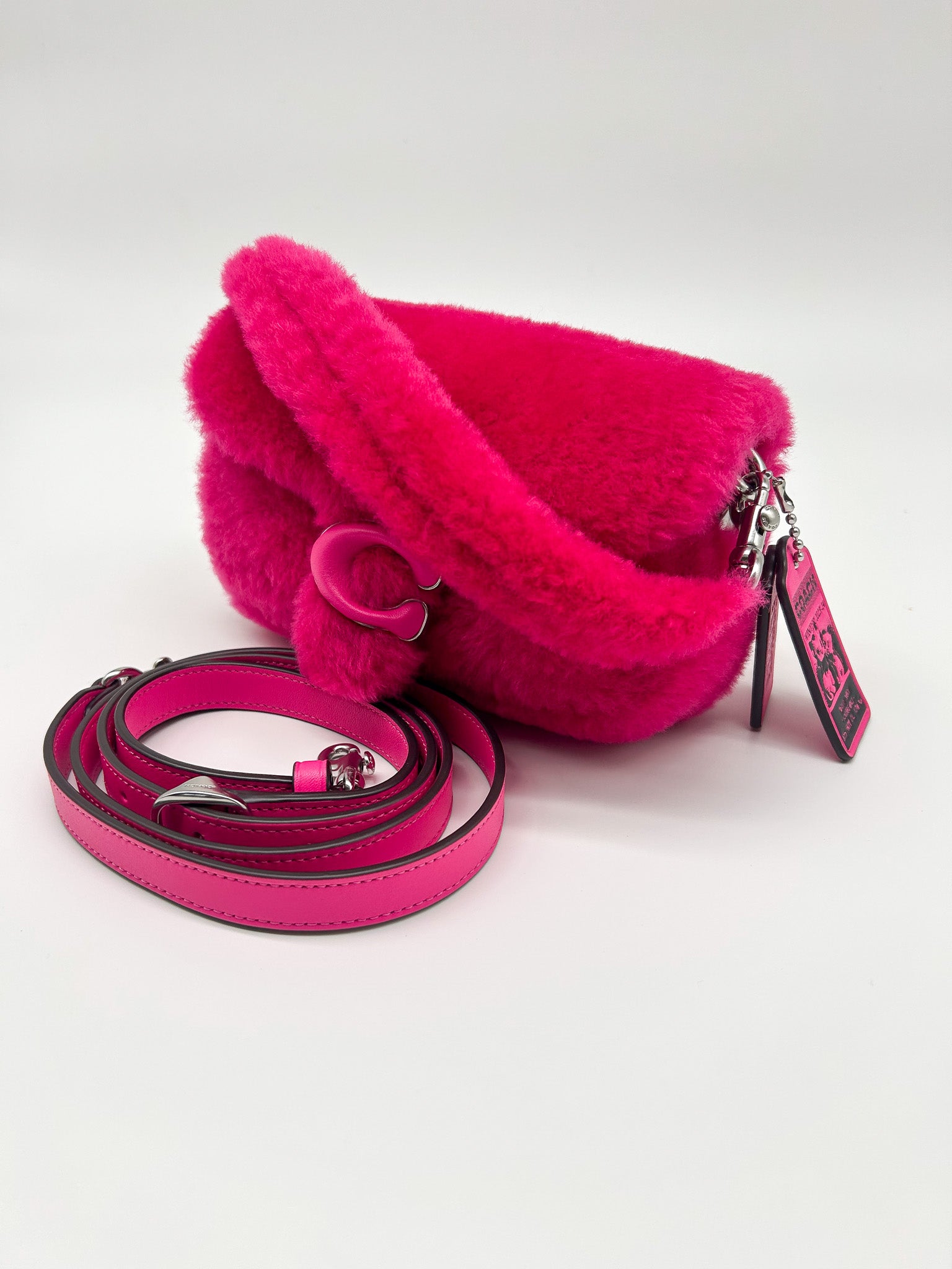 Coach x Lil Nas Hot Pink Shearling Tabby
