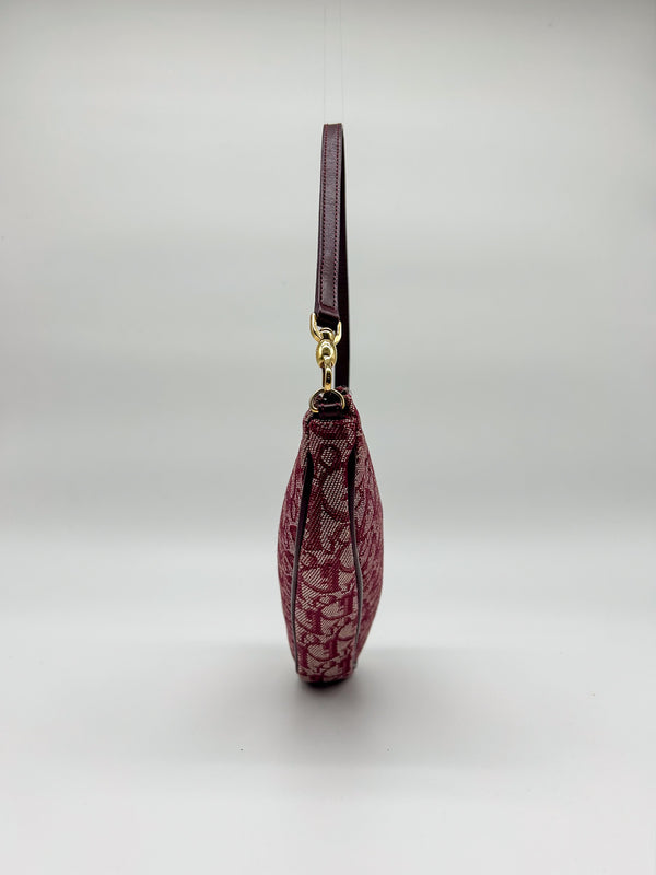 Christian Dior Burgundy Trotter Saddle Bag