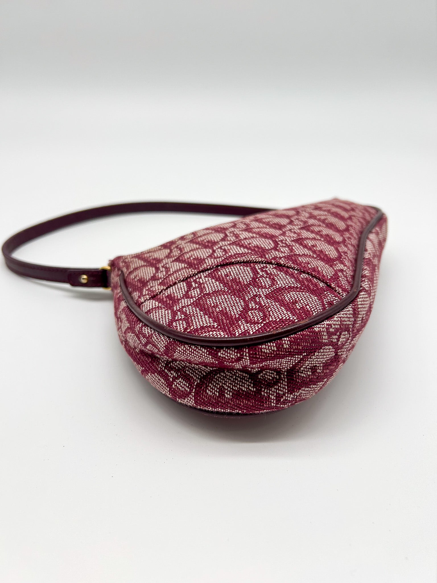 Christian Dior Burgundy Trotter Saddle Bag