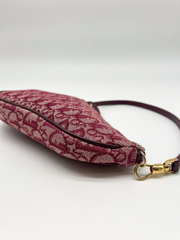 Christian Dior Burgundy Trotter Saddle Bag