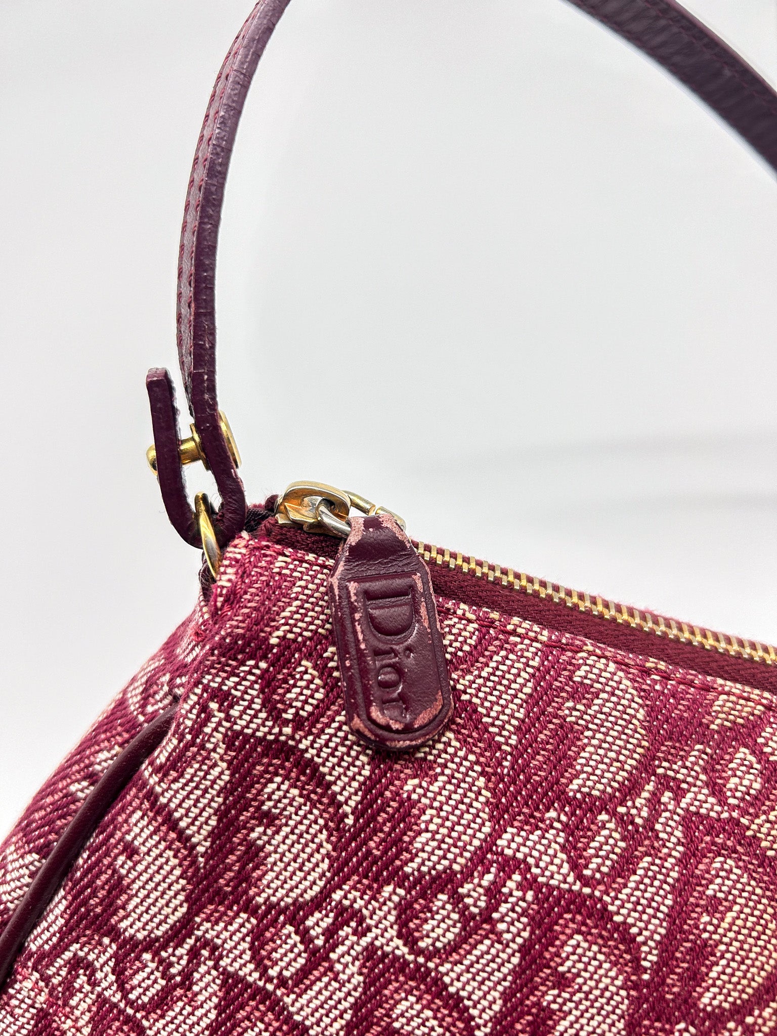Christian Dior Burgundy Trotter Saddle Bag