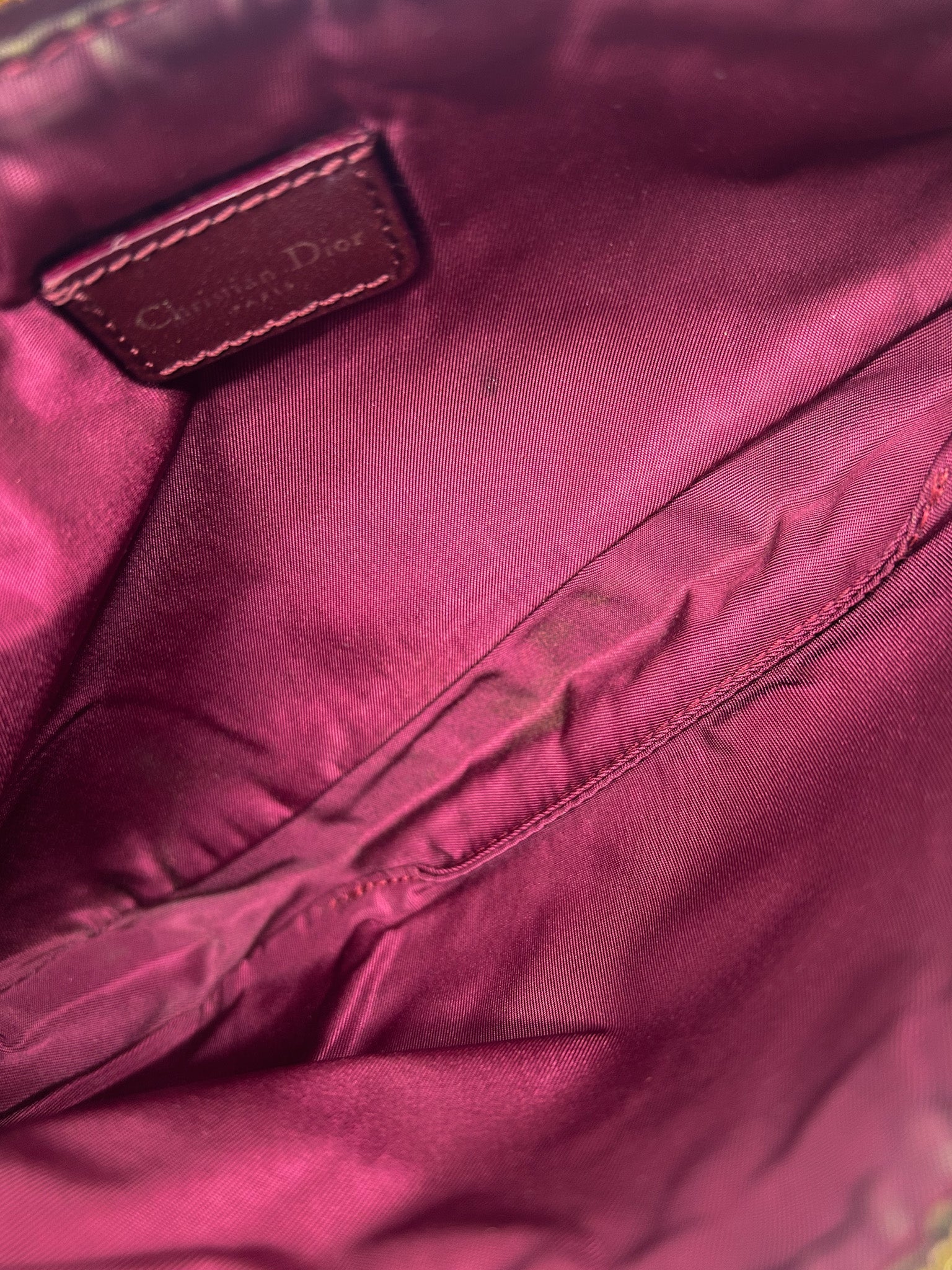 Christian Dior Burgundy Trotter Saddle Bag