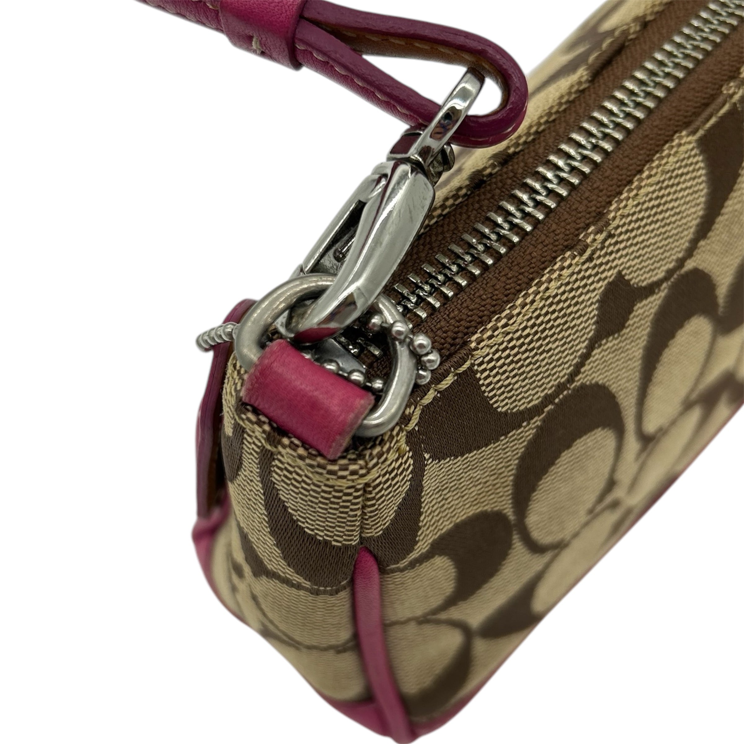 バッグ Coach Signature Demi Leather Pouch Pink Coach Pink Signature Demi Bag – Annamh Archive