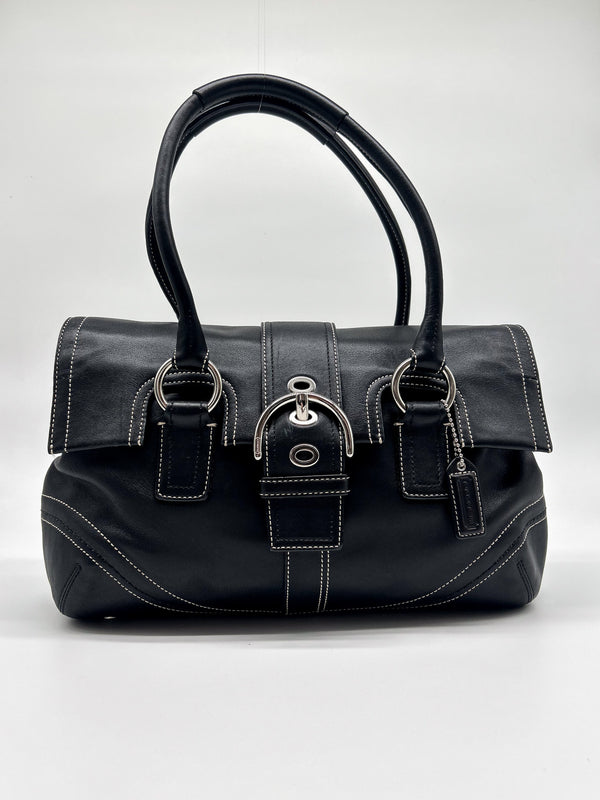 Coach Black Soho Flap Satchel Handbag