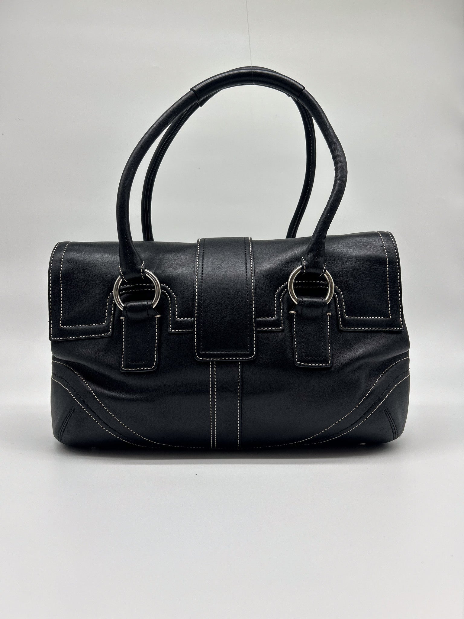 Coach Black Soho Flap Satchel Handbag