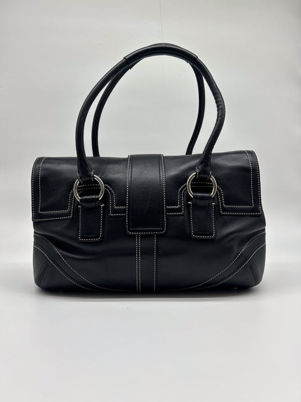 Coach Black Soho Flap Satchel Handbag