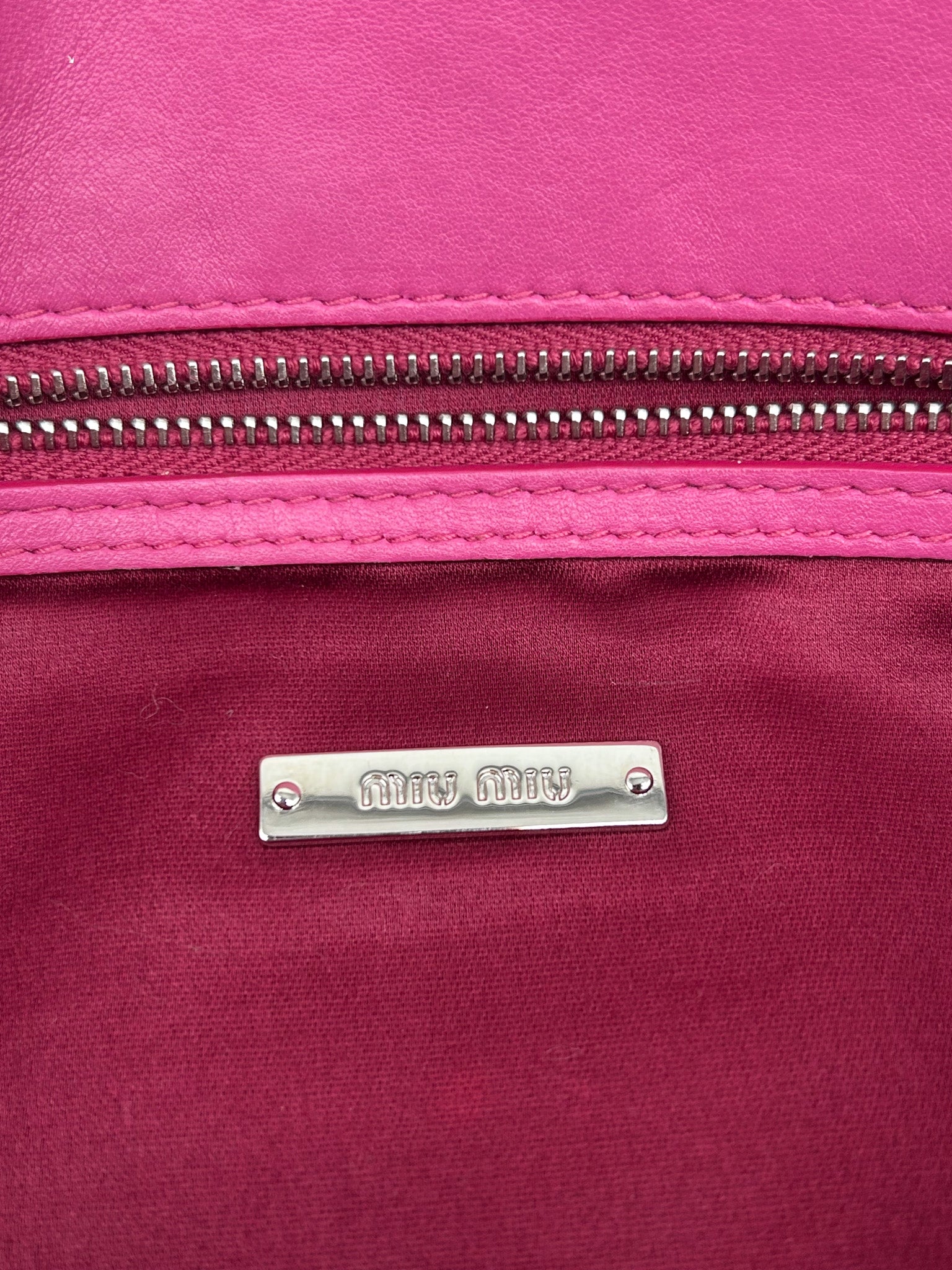 Miu Miu Pink Matelasse Nappa Crystal Shoulder Bag