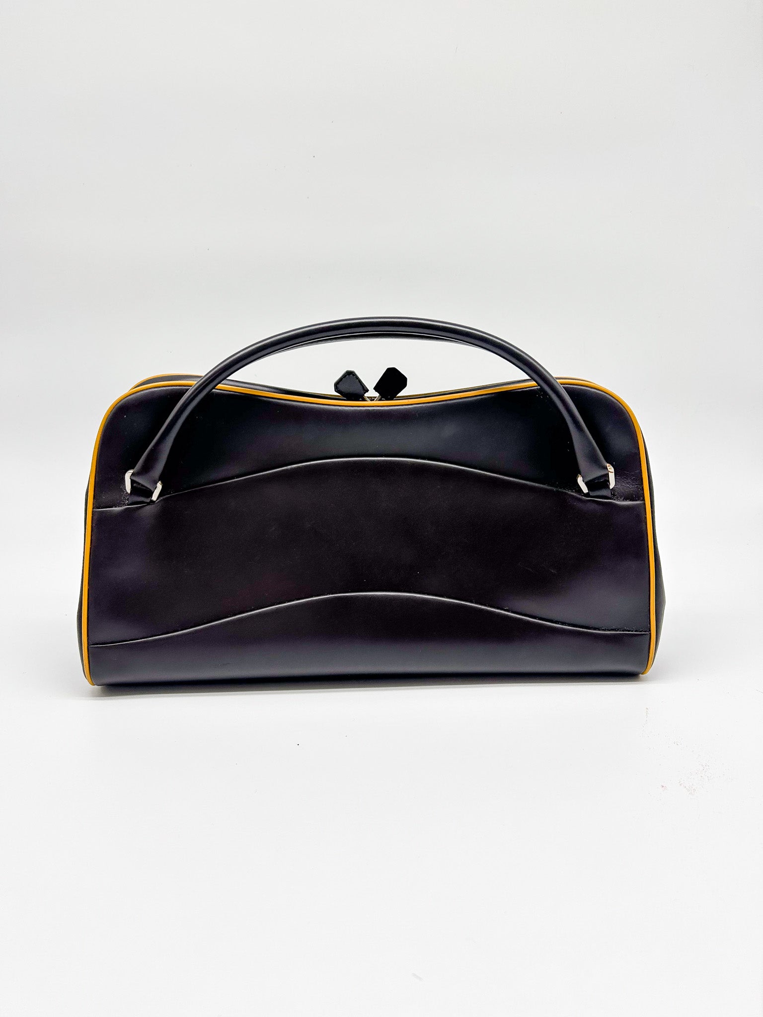 Prada Leather Structured Top Handle Bag