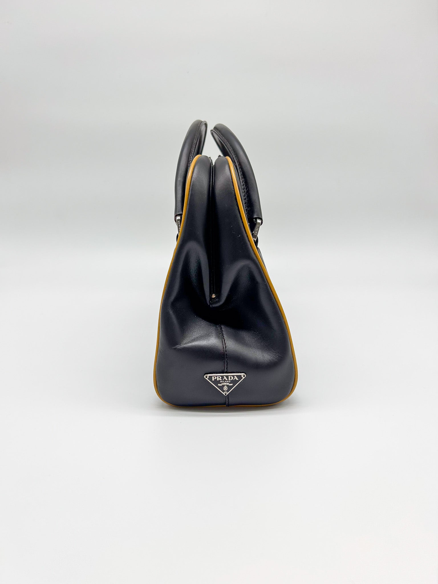 Prada Leather Structured Top Handle Bag