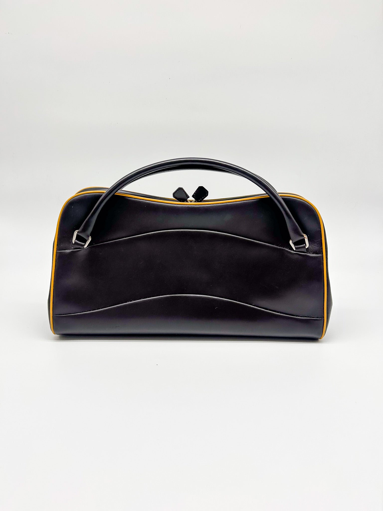 Prada Leather Structured Top Handle Bag