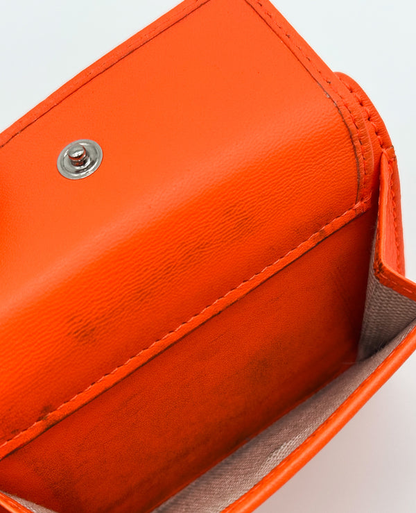 Jimmy Choo Orange Star Studded Compact Wallet