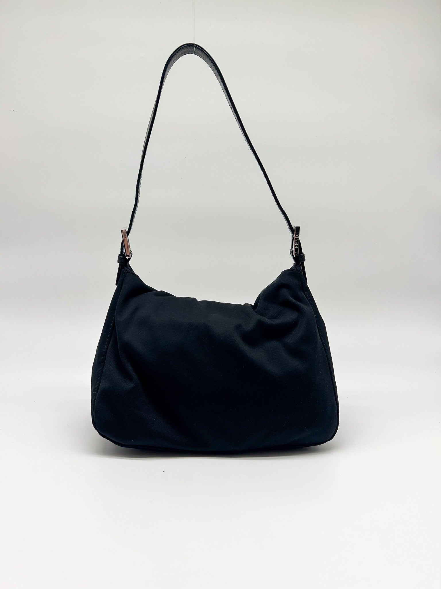 Fendi Black Neoprene Baguette Shoulder Bag