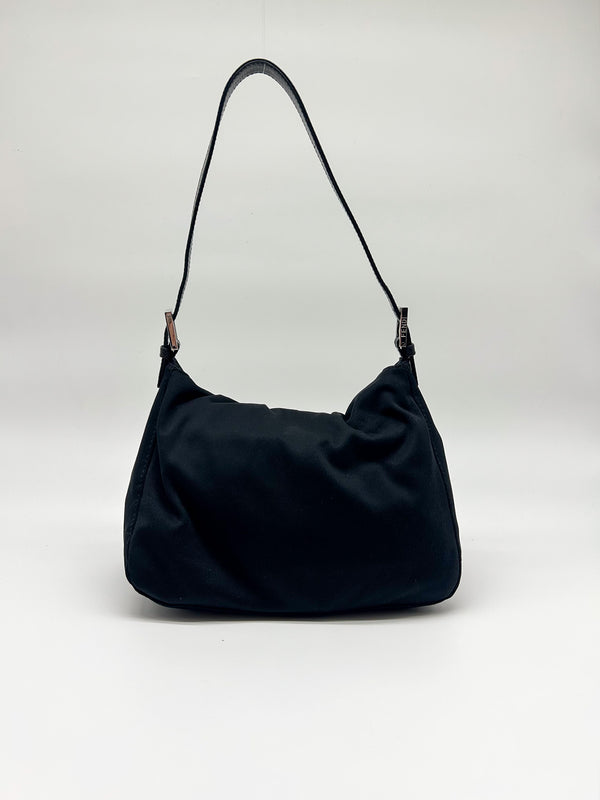 Fendi Black Neoprene Baguette Shoulder Bag