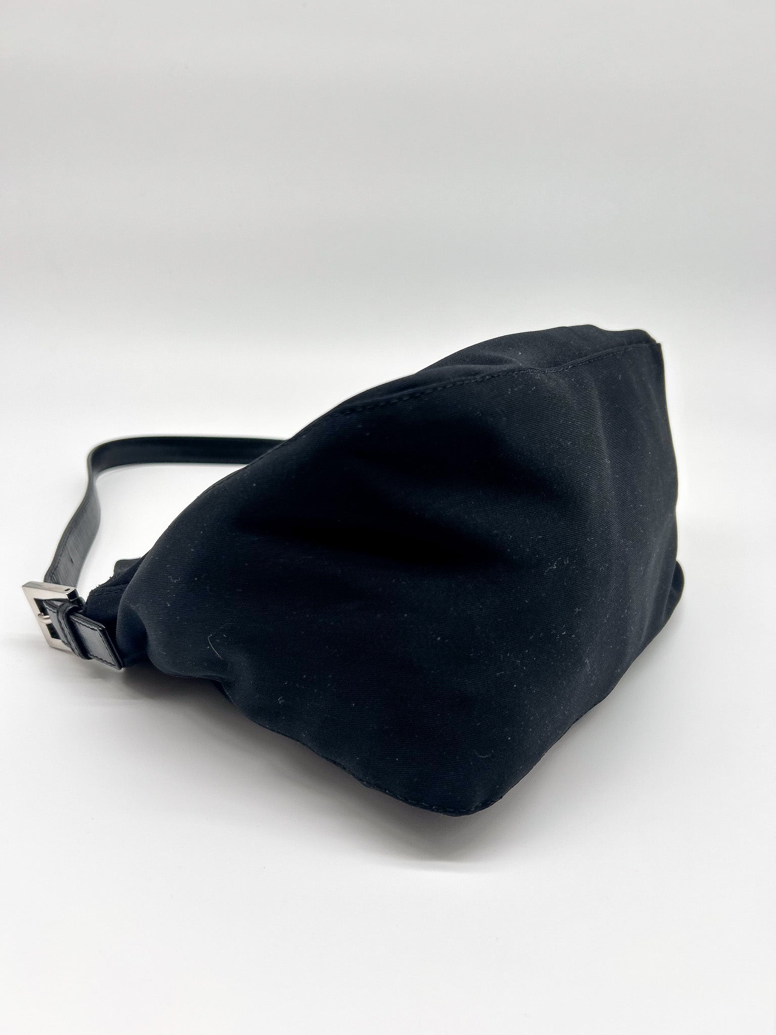 Fendi Black Neoprene Baguette Shoulder Bag