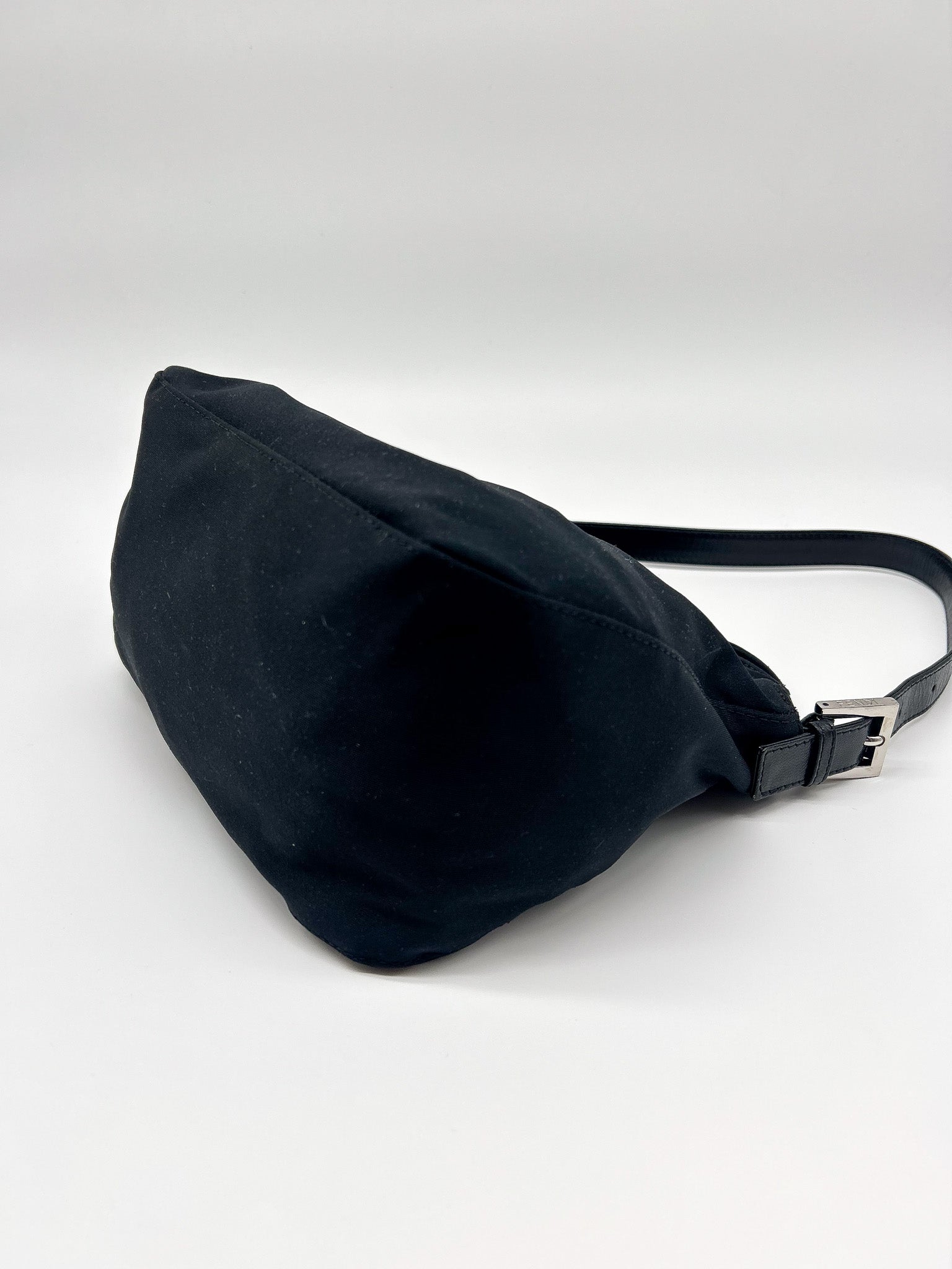Fendi Black Neoprene Baguette Shoulder Bag