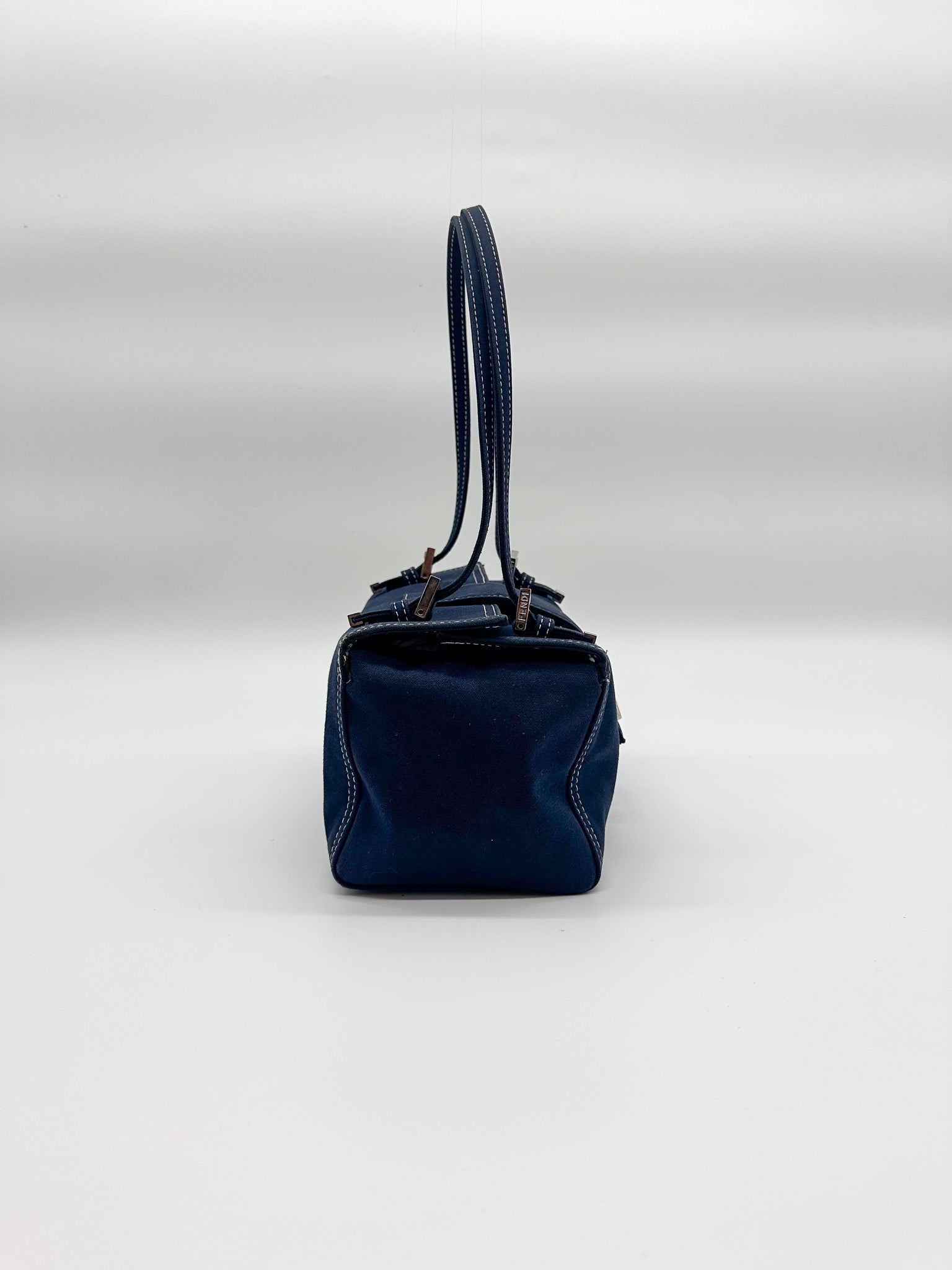 Fendi Navy Baguette Shoulder Bag