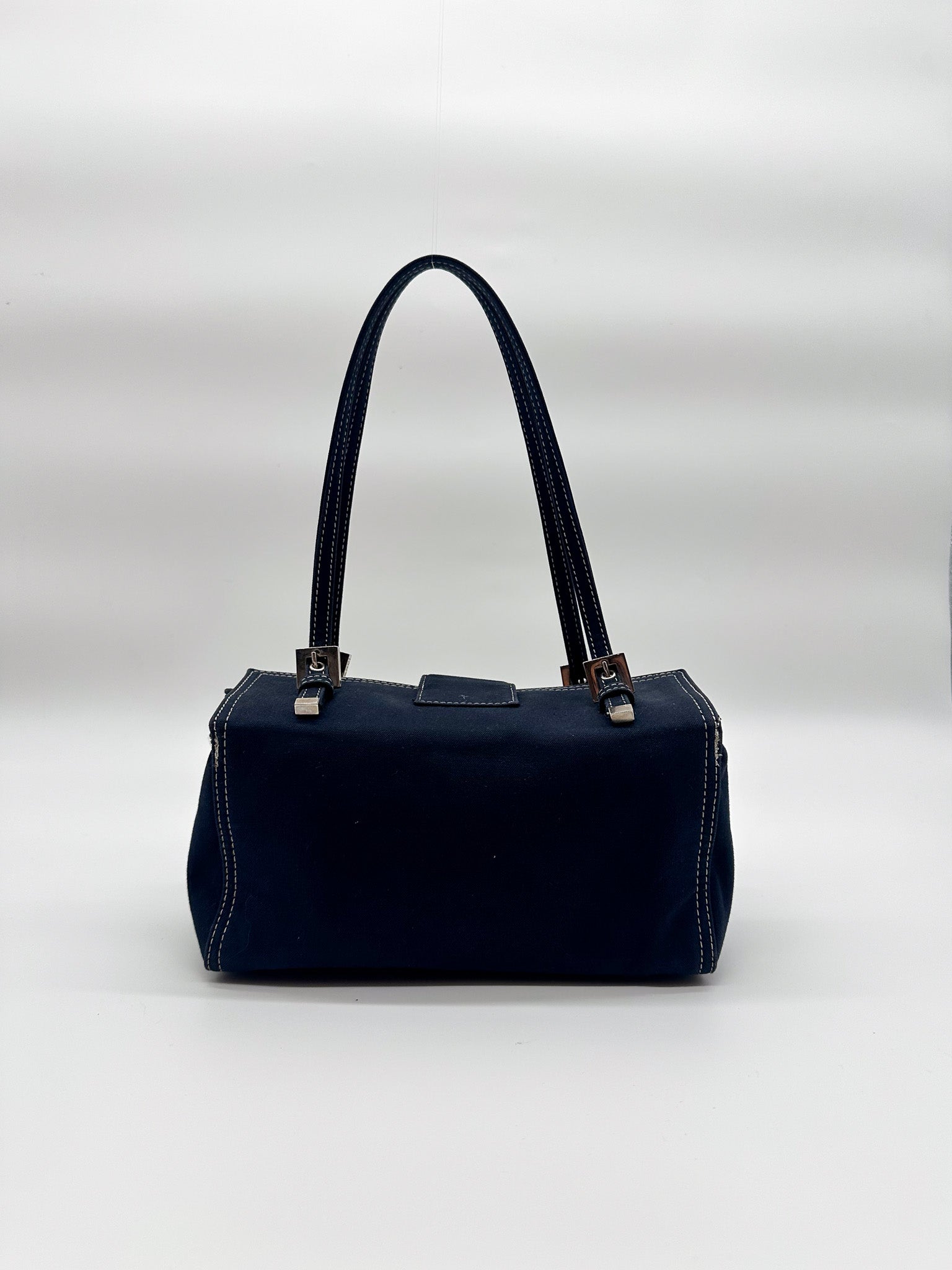 Fendi Navy Baguette Shoulder Bag