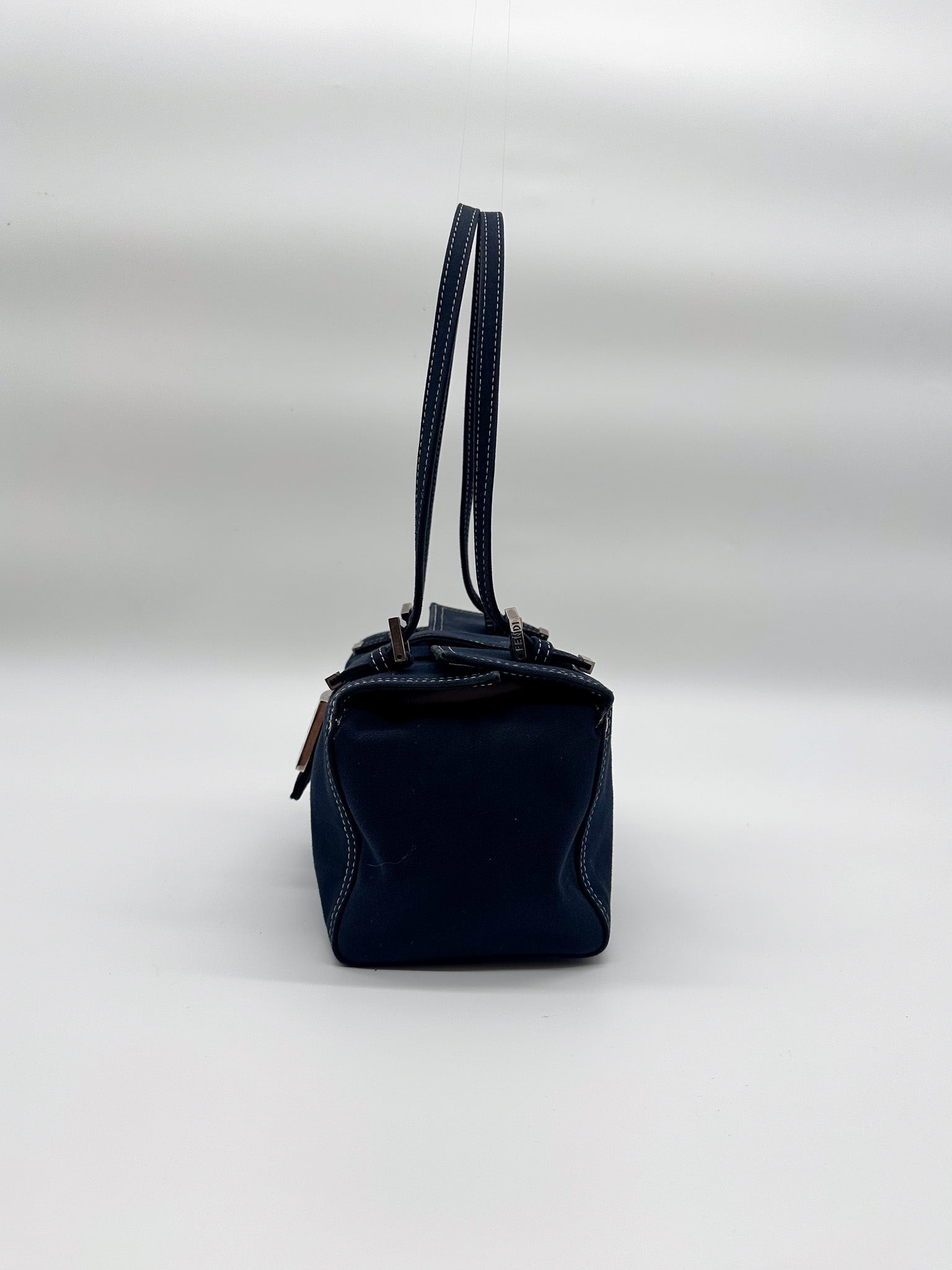 Fendi Navy Baguette Shoulder Bag