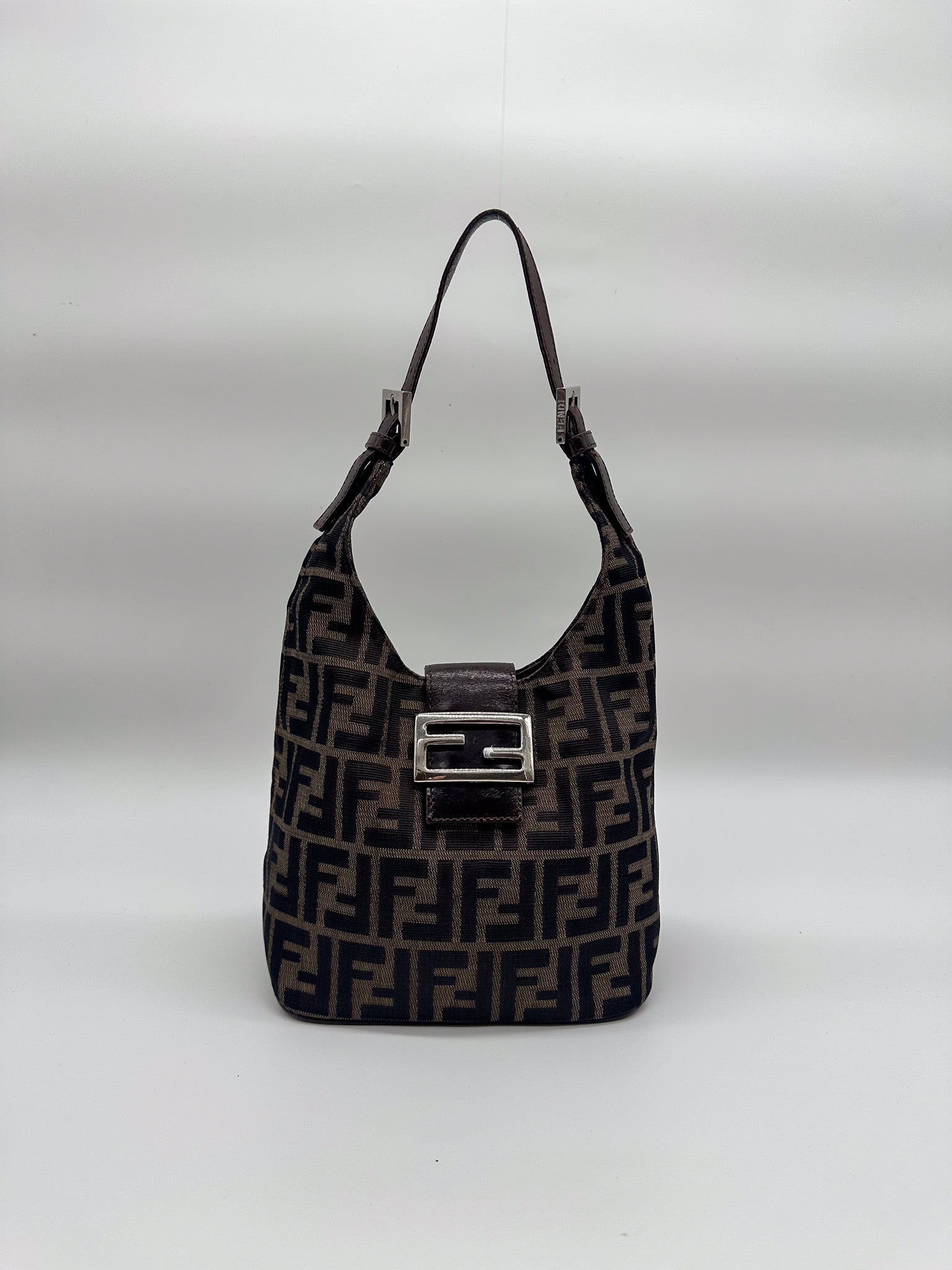 Fendi Zucca Hobo Croissant Shoulder Bag
