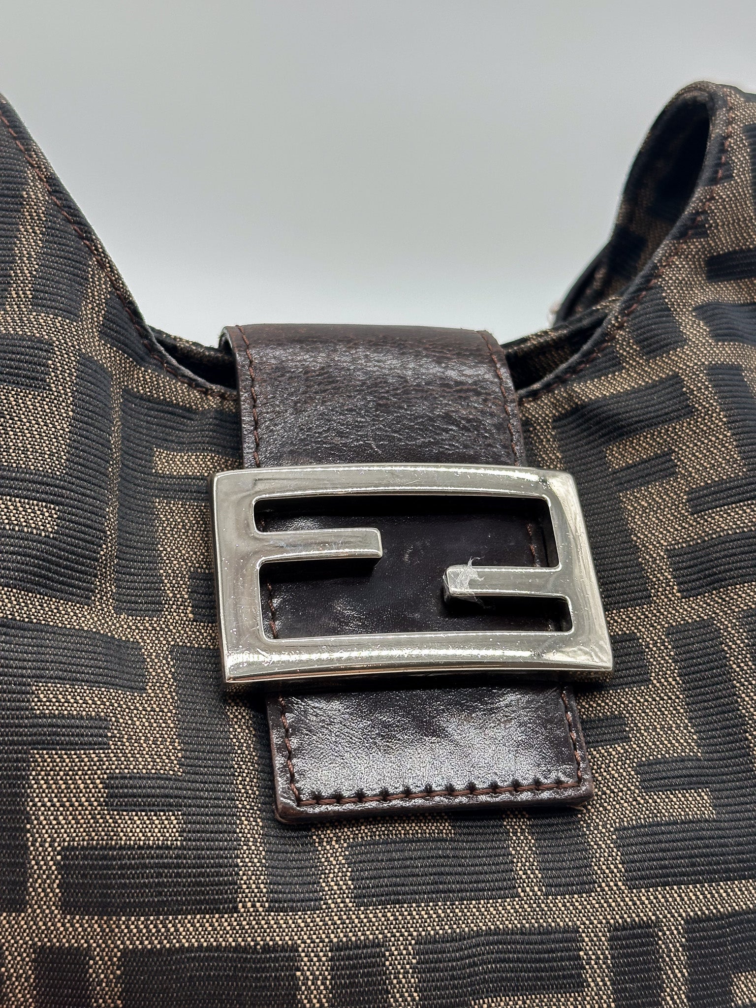 Fendi Zucca Hobo Croissant Shoulder Bag