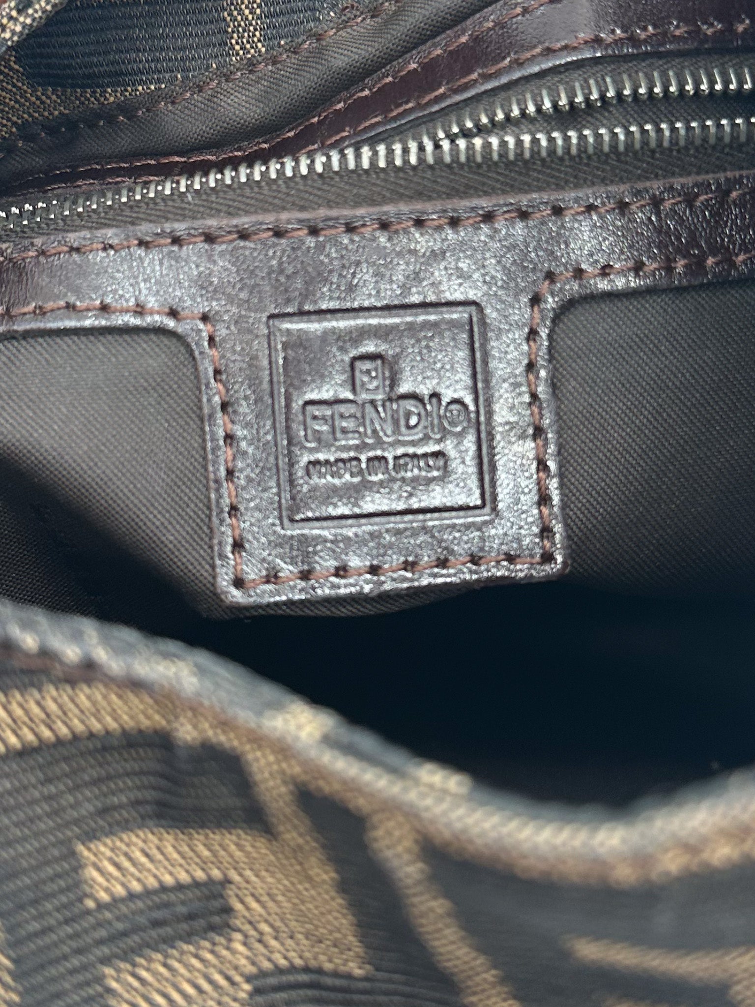 Fendi Zucca Hobo Croissant Shoulder Bag