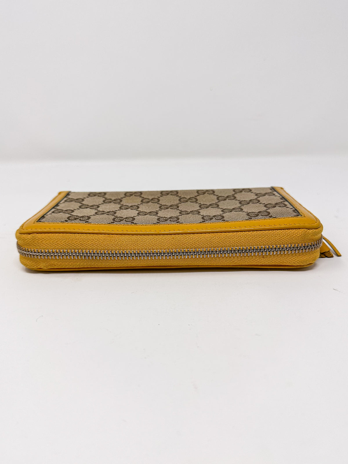 Gucci Bamboo Yellow Tassel Zip Around Wallet