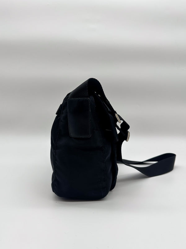 Prada Black Tessuto Nylon Messenger Crossbody Bag