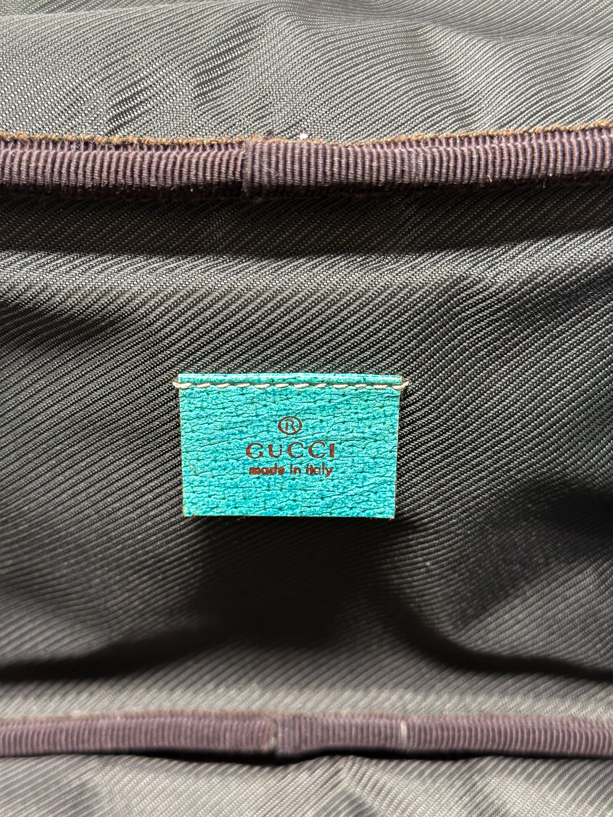 Gucci Turquoise GG Canvas Cosmetics Bag