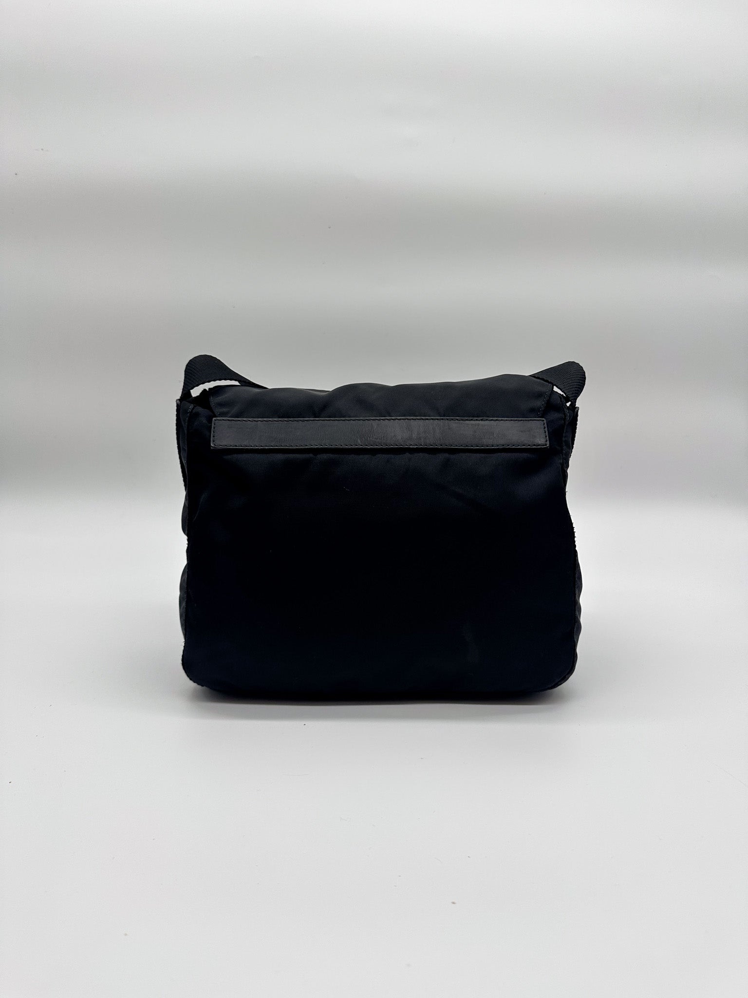 Prada Black Tessuto Nylon Messenger Crossbody Bag