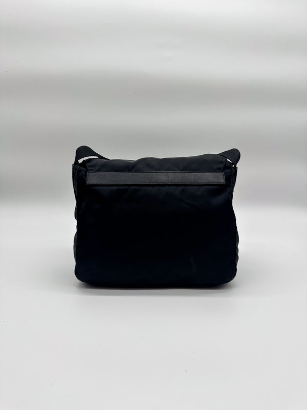 Prada Black Tessuto Nylon Messenger Crossbody Bag