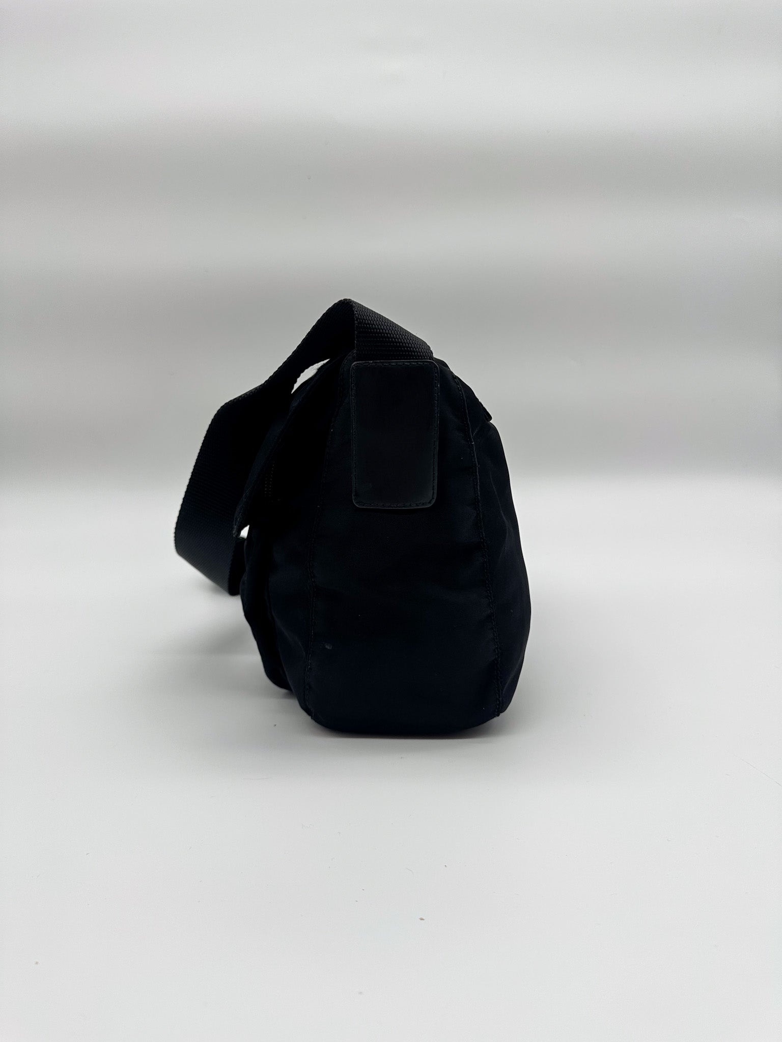 Prada Black Tessuto Nylon Messenger Crossbody Bag