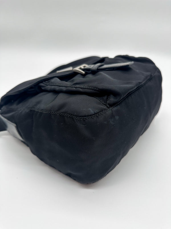 Prada Black Tessuto Nylon Messenger Crossbody Bag