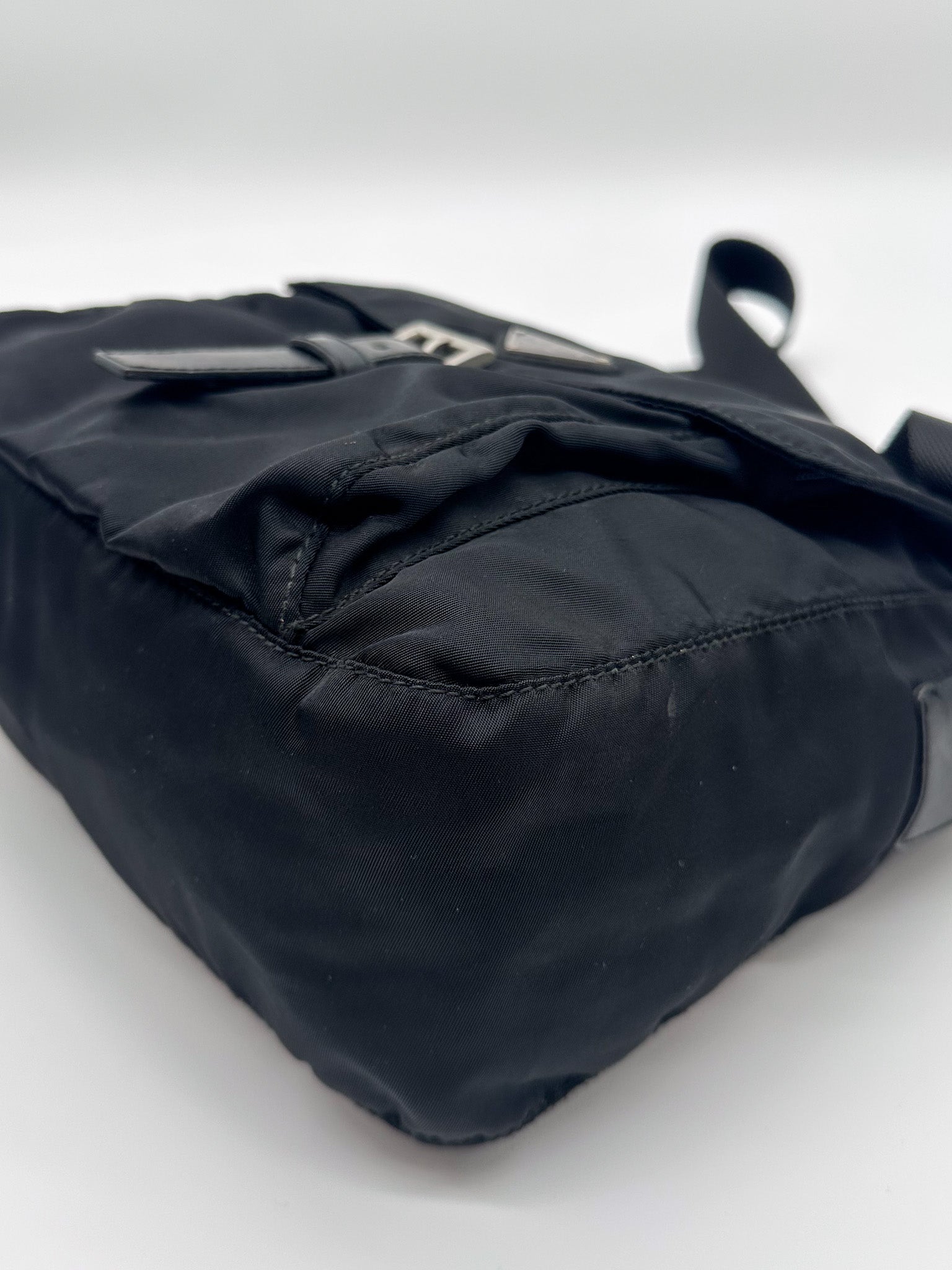 Prada Black Tessuto Nylon Messenger Crossbody Bag