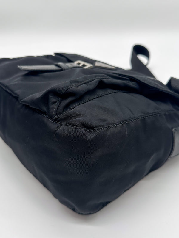 Prada Black Tessuto Nylon Messenger Crossbody Bag