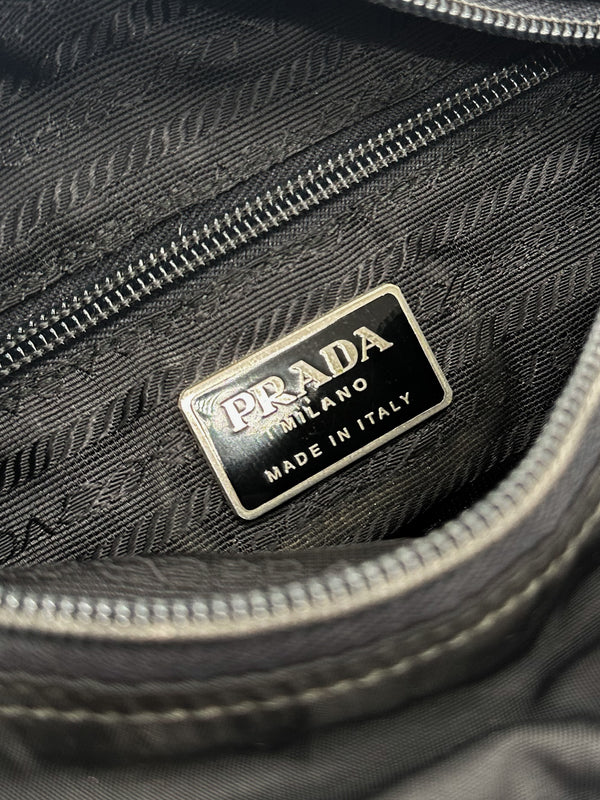 Prada Black Tessuto Nylon Messenger Crossbody Bag