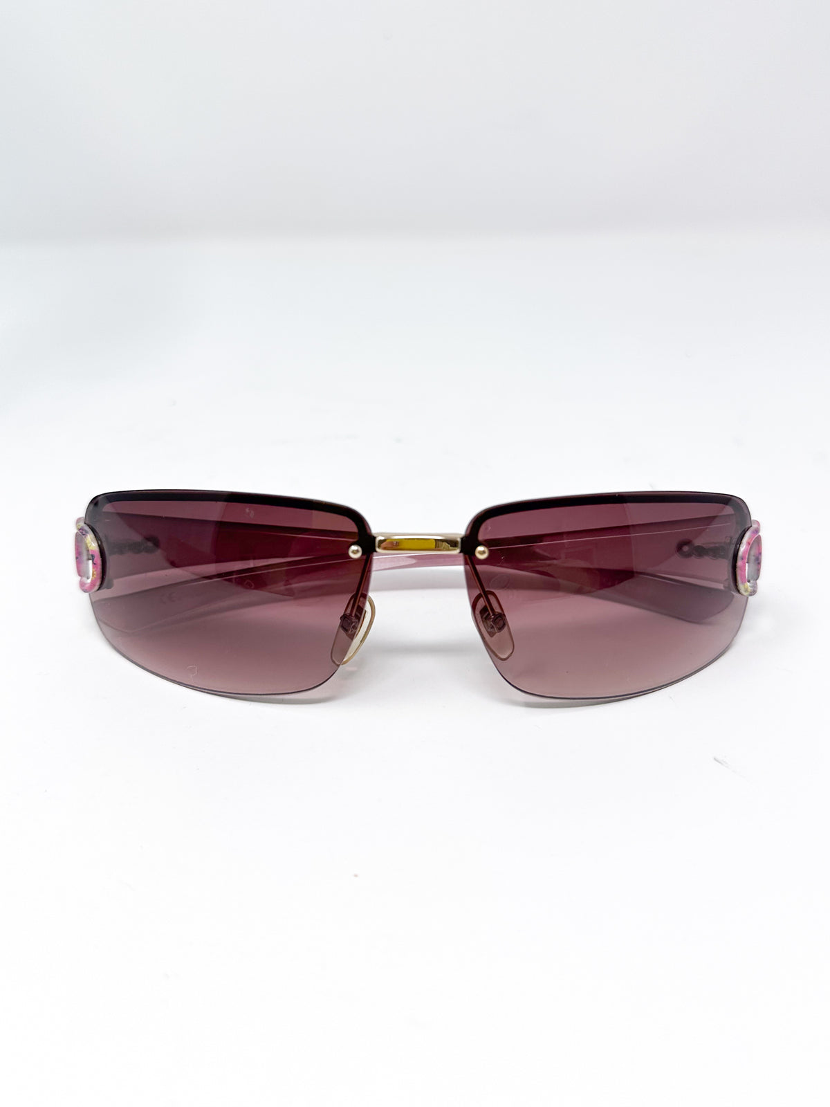 Gucci Pink Y2K Half Rim Sunglasses