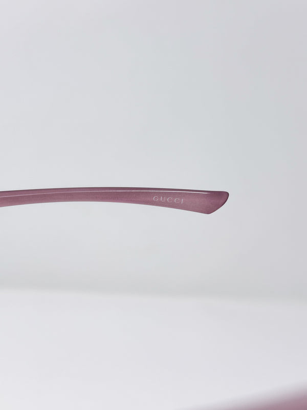 Gucci Pink Y2K Half Rim Sunglasses