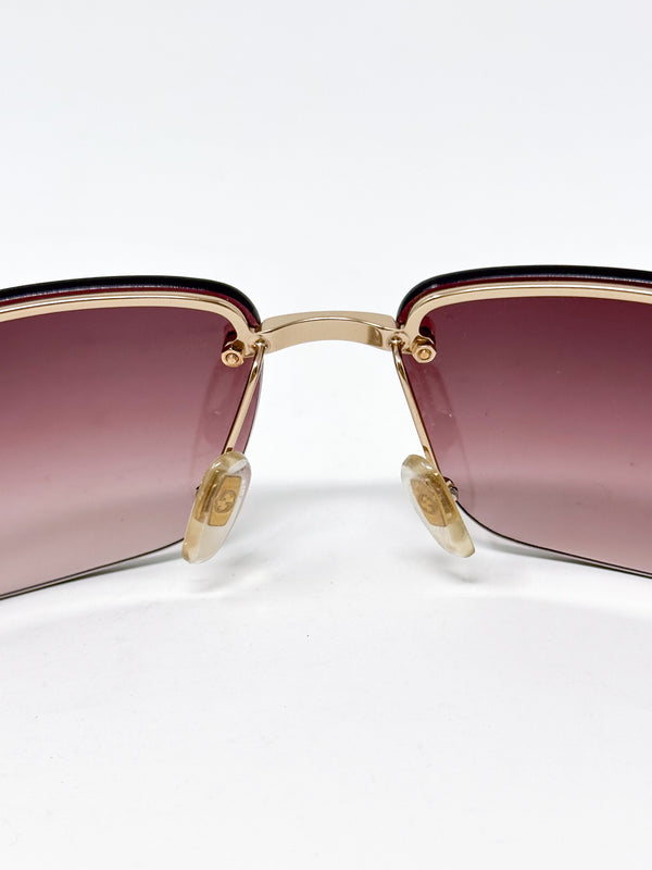 Gucci Pink Y2K Half Rim Sunglasses