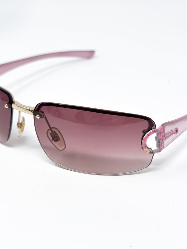 Gucci Pink Y2K Half Rim Sunglasses