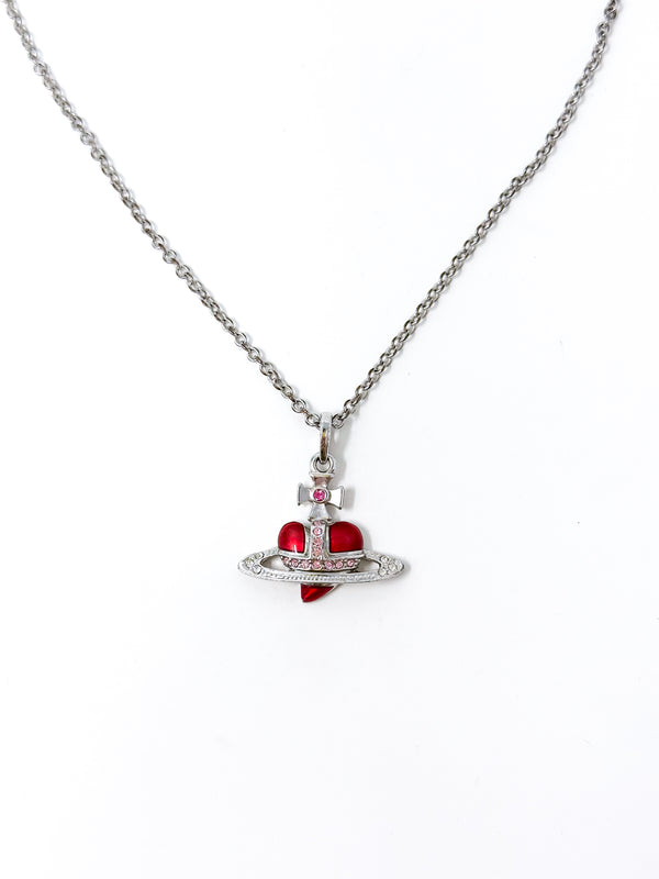 Vivienne Westwood Diamante Heart Pendant Necklace