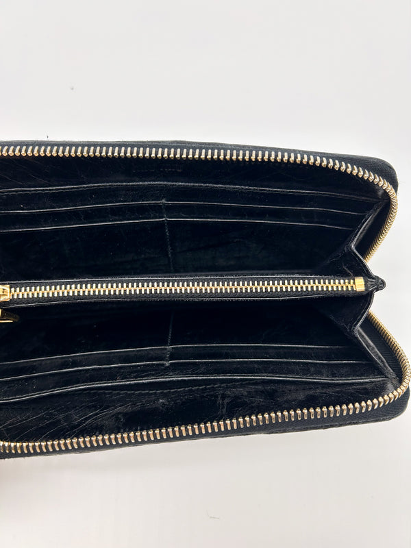 Miu Miu Black Leather Matelassé Lux Wallet