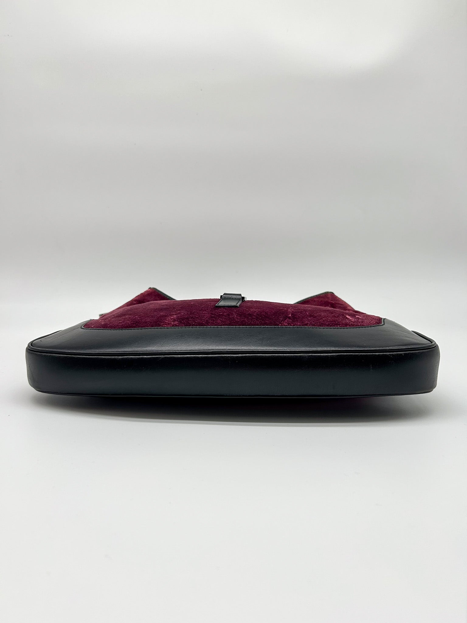 Gucci Jackie Pink Velvet and Black Leather Shoulder Bag