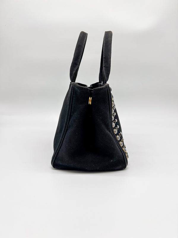 Prada Canapa Bijoux Studded Tote Bag