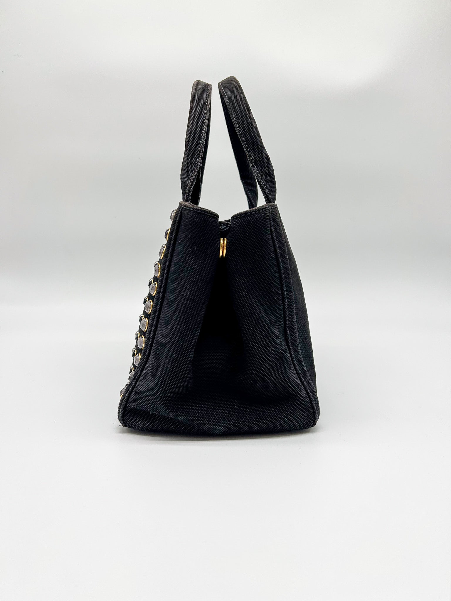 Prada Canapa Bijoux Studded Tote Bag