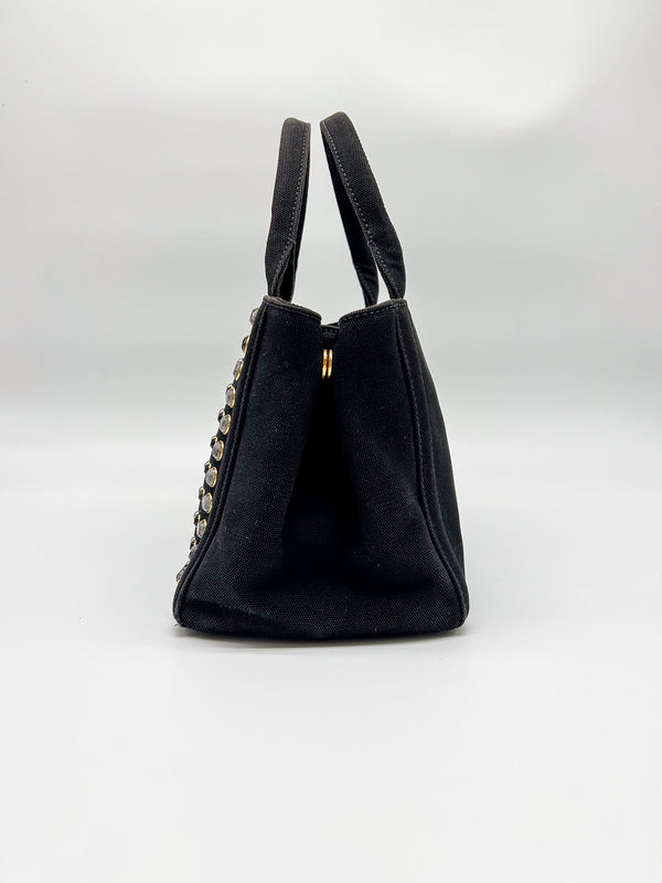 Prada Canapa Bijoux Studded Tote Bag