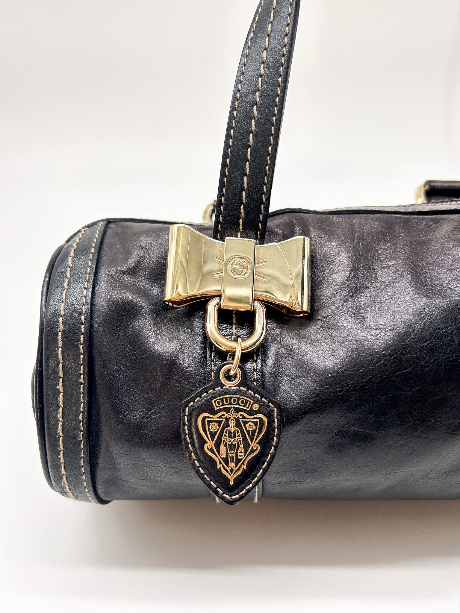 Gucci Black Mini Duchessa Boston Bag