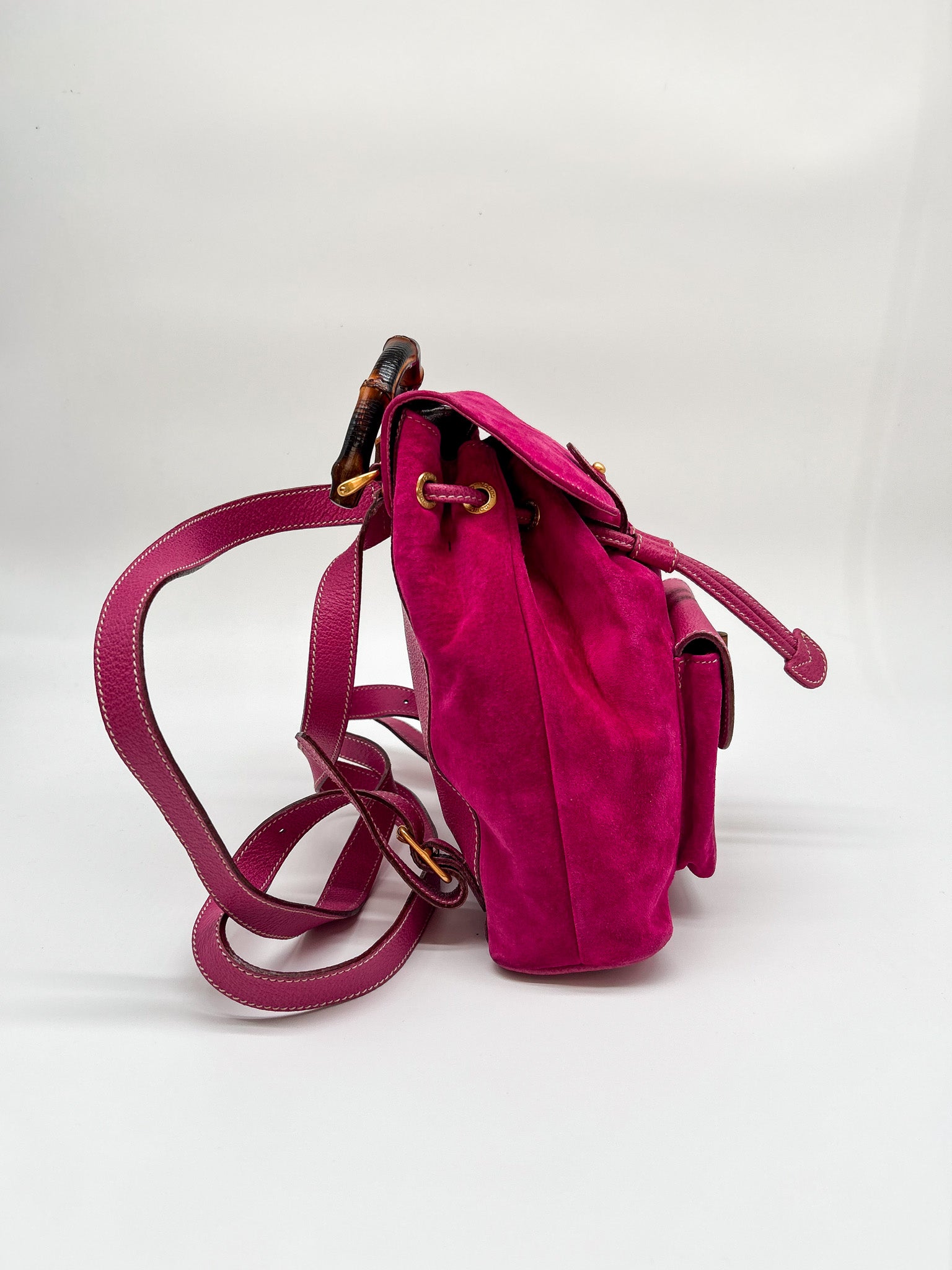 gucci mini backpack pink Gucci Bamboo Mini Backpack – Annamh Archive
