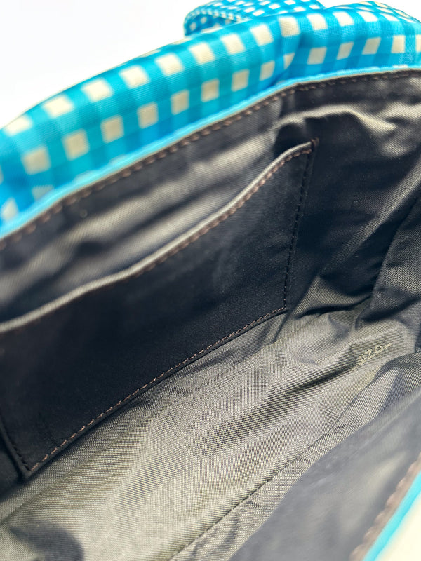 Fendi Gingham Nylon Mini Baguette Bag